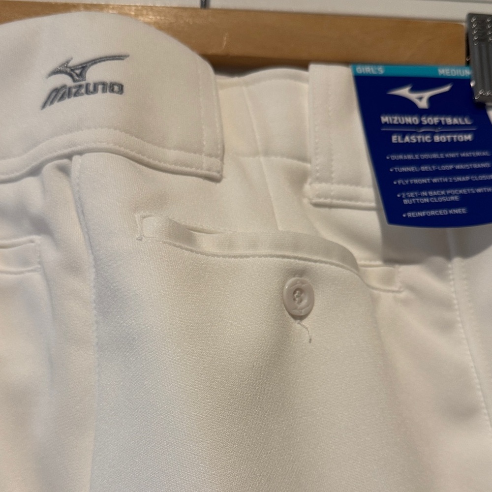Mizuno White Girls Softball Pants - Picture 3 of 5